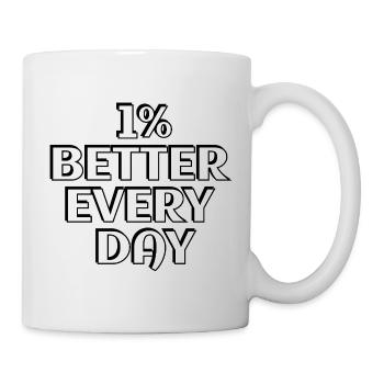 1 % de mieux chaque jour - Mug blanc - blanc - Droite