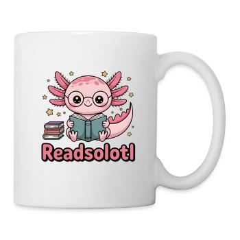 Mignon Axolotl avec des lunettes Readsolotl Amoureuse des livres - Mug blanc - blanc - Droite