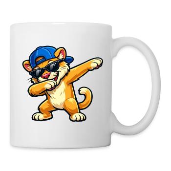 Cougar en train de dabber - Mug blanc - blanc - Droite