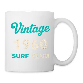 Vintage 1960 Surf Club Retro Geburtsjahr Geschenk - Tasse - Weiß - Rechts
