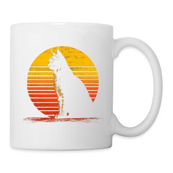 Luchs Katze Retro Wildkatze Design Naturfreund - Tasse - Weiß - Rechts