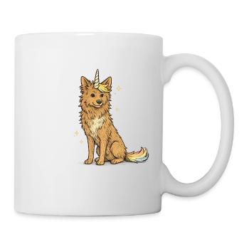 Einhornhund im Sternenglanz * Border Collie braun - Tasse - Weiß - Rechts
