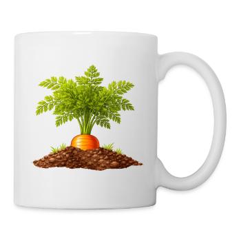 Karotte im Boden Garten Natur Design - Tasse - Weiß - Rechts