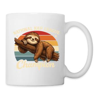 Nap Champion Sloth Shirt Funny Lazy Gift - Tasse - Weiß - Rechts