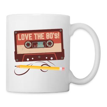 Love The 80s Retro Cassette Tape Design - Tasse - Weiß - Rechts