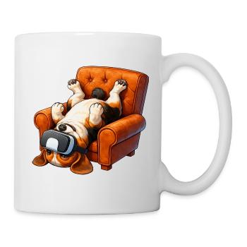 Mops VR Gamer Sessel Cartoon - Tasse - Weiß - Rechts