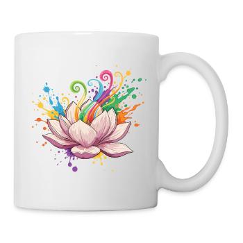 Leuchtende Lotusfarben Explosion - Tasse - Weiß - Rechts