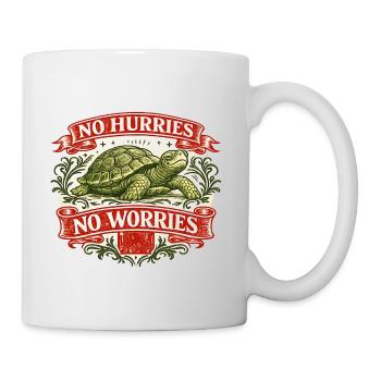 Pas de précipitation, pas de souci, tortue. - Mug blanc - blanc - Droite