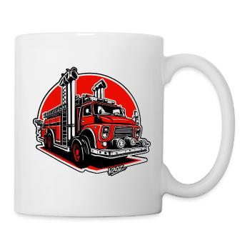 Crimson Fire Engine Illustration - Mug - white - Right