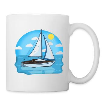Marin du soleil sur la mer bleue - Mug blanc - blanc - Droite