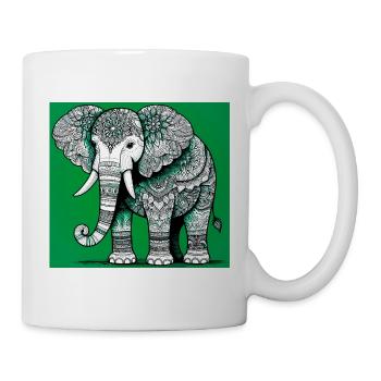 Elefant - Tasse - Weiß - Rechts