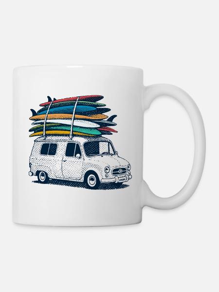 Surf Urlaub - Tasse - Weiß