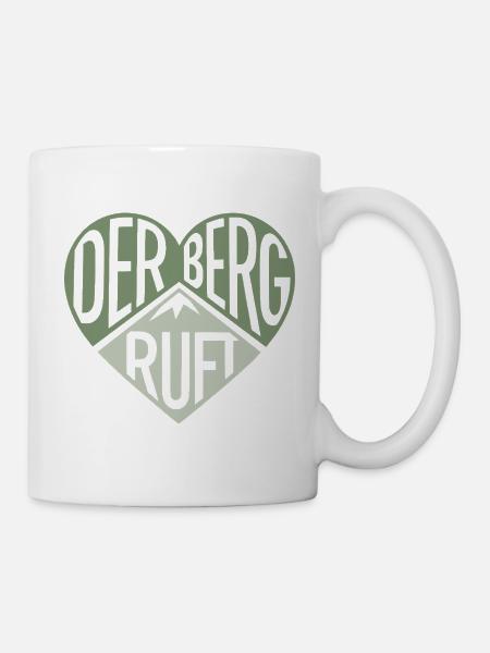 Der Berg ruft Herzdesign - Tasse - Weiß