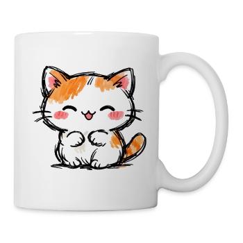 Kitten Watercolor Cuddly Cat - Mug - white - Right