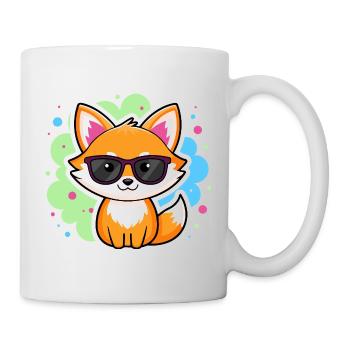 Fuchs-Pop-Brille - Tasse - Weiß - Rechts