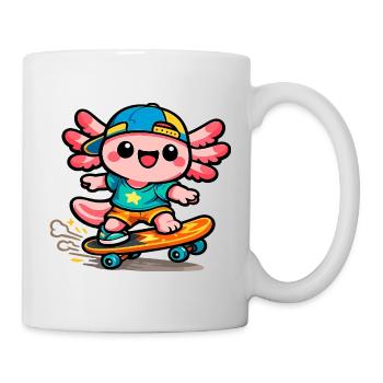 Axolotl skateur Kawaii Wing - Mug blanc - blanc - Droite