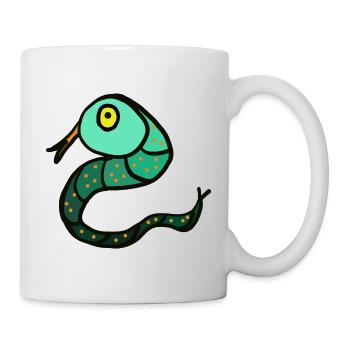 Schlange Reptilien Kinder - Tasse - Weiß - Rechts