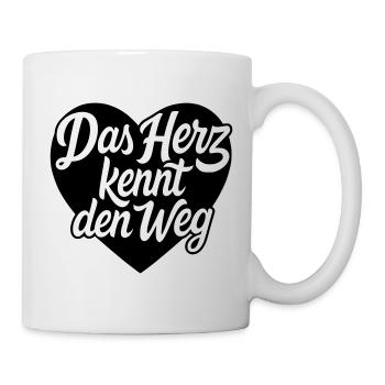Das Herz kennt den weg Herzdesign - Tasse - Weiß - Rechts