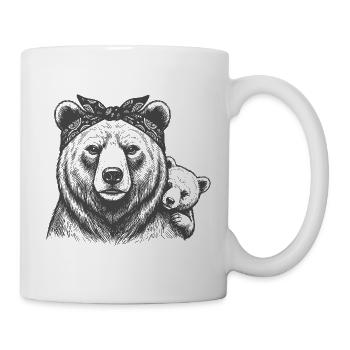 Maman Ours avec l’Enfant - Mug blanc - blanc - Droite