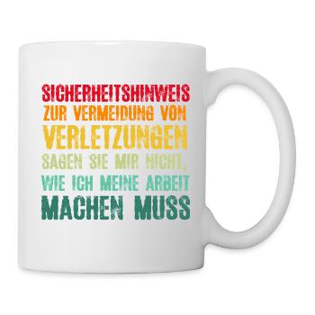 Sicherheitshinweis Zur Vermeidung von Verletzungen - Tasse - Weiß - Rechts