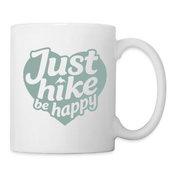 Just hike be happy Herz Typo - Tasse - Weiß - Rechts