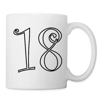 18. 18 ANS. 18e ANNIVERSAIRE. ANNIVERSAIRE 18 ANS. - Mug blanc - blanc - Droite
