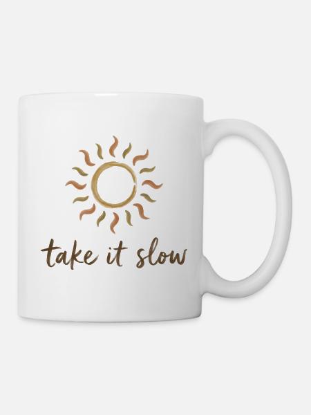 Take It Slow Sun Logo - Mug blanc - blanc