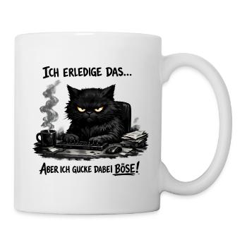 Ich mach das katze lustiger Büro Spruch - Tasse - Weiß - Rechts