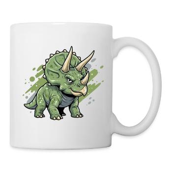 Green Triceratops Doodle - Mug - white - Right