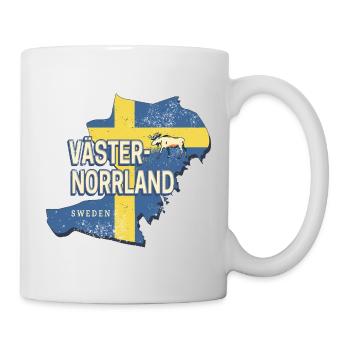 Västernorrlands Schweden Retro Provinz Souvenir - Tasse - Weiß - Rechts
