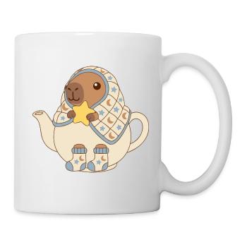   Chill Capybara in Teapot with blanket & stars - Mug - white - Right