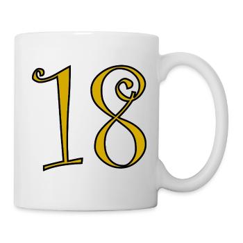 18. 18 YEARS OLD. 18th ANNIVERSARY. 18 BIRTHDAY. - Mug - white - Right