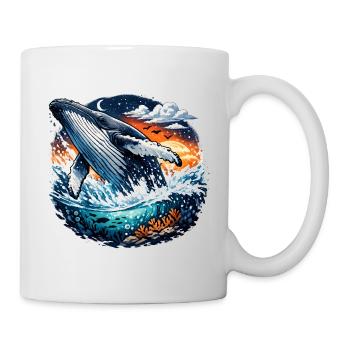 Evening Sea Whale Jump Fantasy - Mug - white - Right