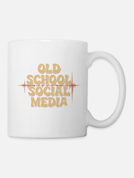 Altmodisches Social-Media-Amateurfunkleben - Tasse - Weiß