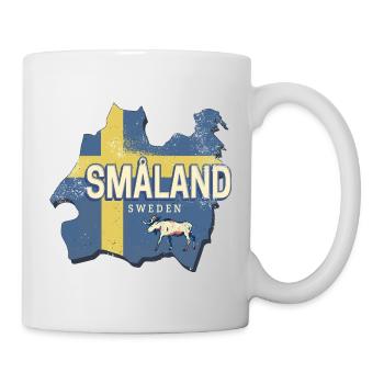 Smaland Provinz in Schweden mit Landkarte Vintage - Tasse - Weiß - Rechts