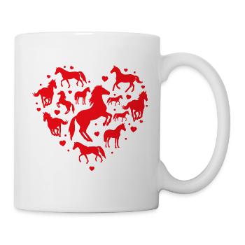 Silhouette du Cœur Équin - Mug blanc - blanc - Droite