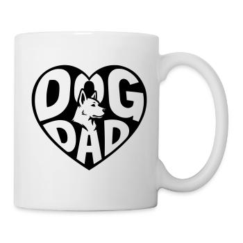 Dog Dad - Hundepapa Herz mit Hundesilhouette - Tasse - Weiß - Rechts