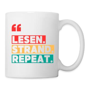 Lesen Strand Repeat - Tasse - Weiß - Rechts