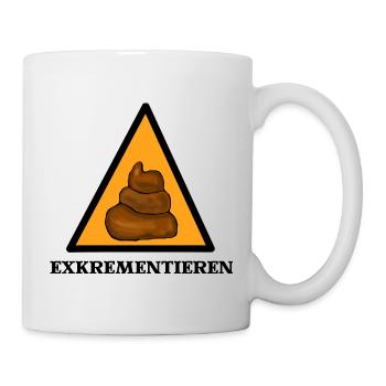 Exkrementieren Kacke Haufen - Tasse - Weiß - Rechts
