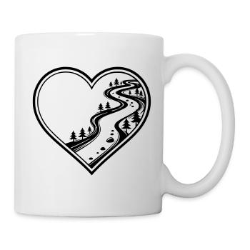 Customizable heart with forest, hiking trail - Mug - white - Right