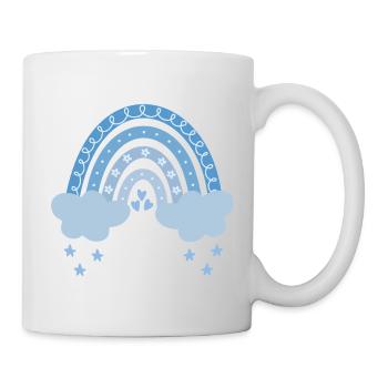 Regenbogen mit Wolken - Tasse - Weiß - Rechts