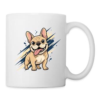 Franz Bulldog Spaß - Tasse - Weiß - Rechts
