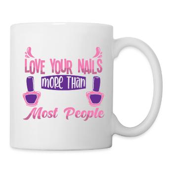 Nageldesigner Nageldesignerin Kosmetik Nagelstudio - Tasse - Weiß - Rechts