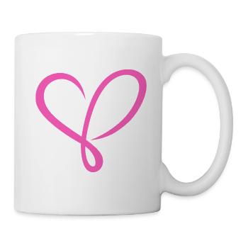 Herz pink - Tasse - Weiß - Rechts