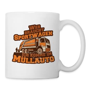 Müllauto Spruch - Tasse - Weiß - Rechts