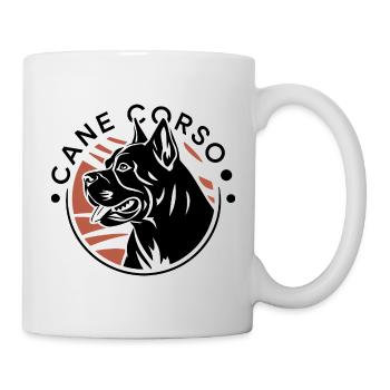 Design rétro de silhouette de crépuscule de chat - Mug blanc - blanc - Droite