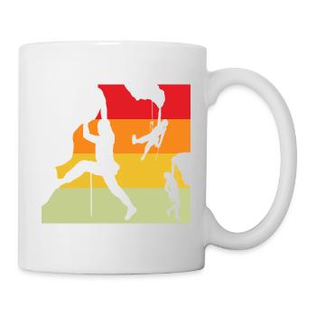 Retro Sunset Climber Silhouettes - Mug - white - Right