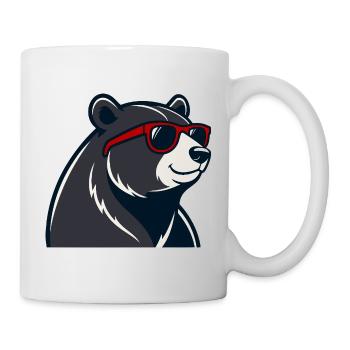 Bear Red Glasses Cartoon - Mug - white - Right