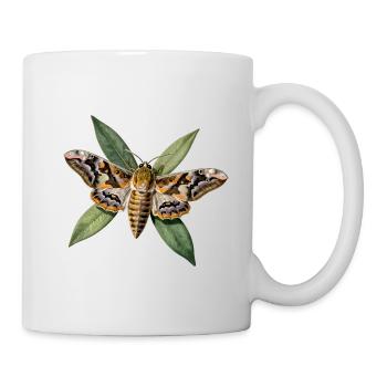 Oleander-Sphinx und botanisches Laub - Tasse - Weiß - Rechts