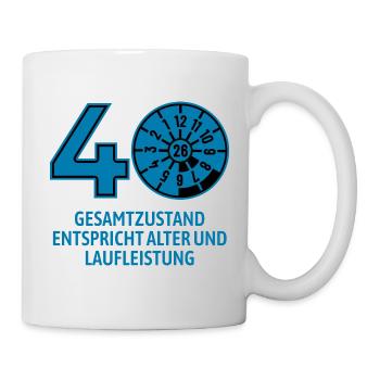HU Mai 2026 - 40 Jahre - Geburtstag Geschenk - Tasse - Weiß - Rechts